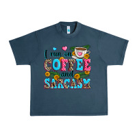 Midnight Navy i run on coffee and sarcasm Urban Heavy Tee - Zillion Design Studio