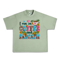 Oil Green i run on coffee and sarcasm Urban Heavy Tee - Zillion Design Studio