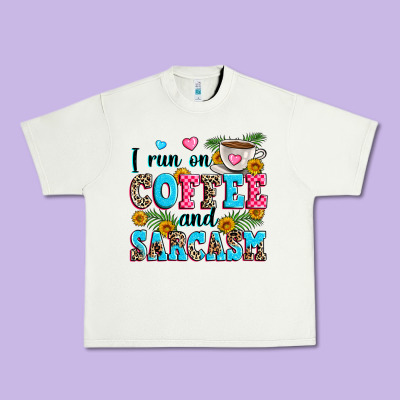 I Run On Coffee And Sarcasm Urban Heavy Tee Designed By Zillion Design Studio