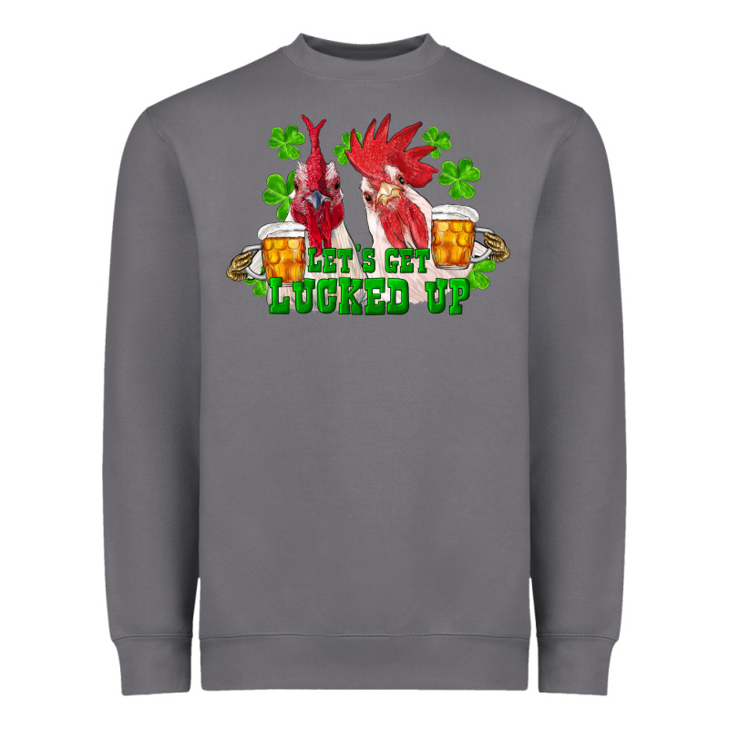 St. Patrick's Day Roosters Let's Get Lucked Up Heavyweight Sweatshirt by RanaPortraitStore | Teevron
