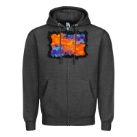 Charcoal Heather halloween bat background Zipper Hoodie - BundleAndBundleShop
