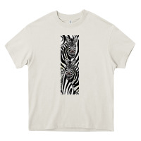 Cream Zebra Heavy Core Tee - LillyAllenDesigns