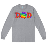 Heather Grey lgbtq dad and paw Long Sleeve Tee - HRA Design Shop