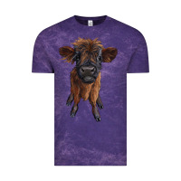 Cloud Purple highland cow calf Vintage Tee - RanaPortraitStore