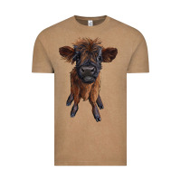 Vintage Coffee highland cow calf Vintage Tee - RanaPortraitStore