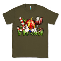Army Green joy to the world christmas wine Classic Tee - FaDigitalArtStudio