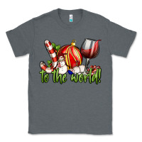 Charcoal Heather joy to the world christmas wine Classic Tee - FaDigitalArtStudio