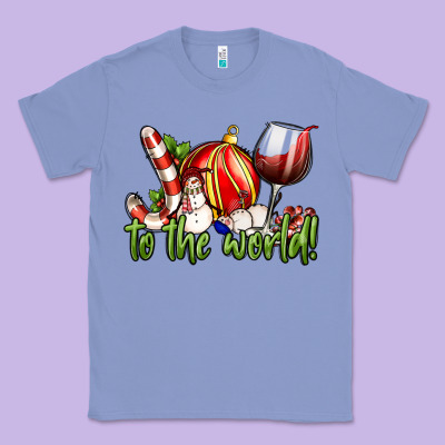 Joy To The World Christmas Wine Classic Tee Designed By Fadigitalartstudio