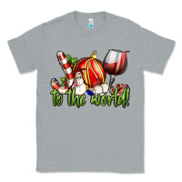 Heather Grey joy to the world christmas wine Classic Tee - FaDigitalArtStudio