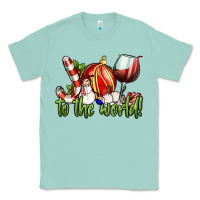 Seafoam joy to the world christmas wine Classic Tee - FaDigitalArtStudio