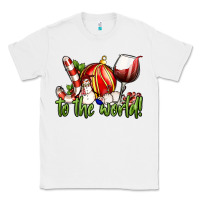 White joy to the world christmas wine Classic Tee - FaDigitalArtStudio