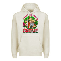 Oatmeal Heather Feliz Navidad gnome Premium Hoodie - NancyCooperArtShop