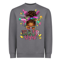Storm hair stylist afro messy bun Heavyweight Sweatshirt - texasbilliewilder