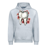 Heather Grey floral tooth Urban Hoodie - Jasminsmagicworld