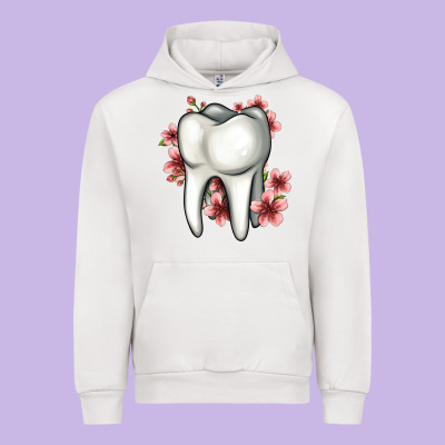 Floral Tooth Urban Hoodie Designed By Jasminsmagicworld