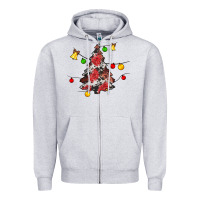 Heather Grey Christmas trees lights Zipper Hoodie - JahusDesignShop