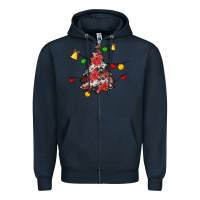 Navy Christmas trees lights Zipper Hoodie - JahusDesignShop