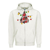 Oatmeal Heather Christmas trees lights Zipper Hoodie - JahusDesignShop