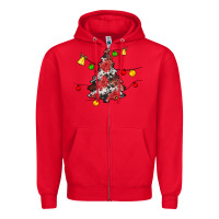 Red Christmas trees lights Zipper Hoodie - JahusDesignShop