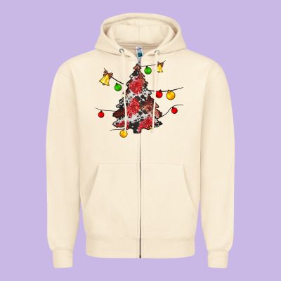 Christmas Trees Lights Zipper Hoodie Designed By Jahusdesignshop
