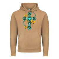 Vintage Camel cross with heart shaped gemstone and butterfly Vintage Hoodie - texasbilliewilder