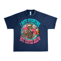 Navy i hate everyone but coffee helps Urban Heavy Tee - Zillion Design Studio