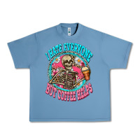 Pebble Blue i hate everyone but coffee helps Urban Heavy Tee - Zillion Design Studio