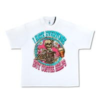 White i hate everyone but coffee helps Urban Heavy Tee - Zillion Design Studio