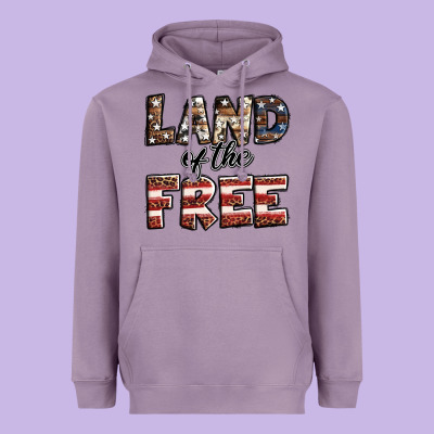 Land Of The Free America Western Pattern Heavyweight Hoodie Designed By Jasminsmagicworld