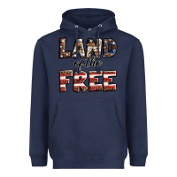 Navy Land of the free America western pattern Heavyweight Hoodie - Jasminsmagicworld