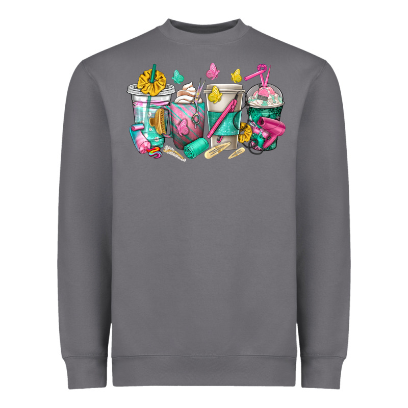 Hairstylist Coffee Cups Heavyweight Sweatshirt by texasbilliewilder | Teevron