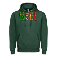 Sports Green Noel Zipper Hoodie - Artiststas