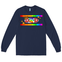 Navy lgbtq dad  libbey glass Long Sleeve Tee - HRA Design Shop