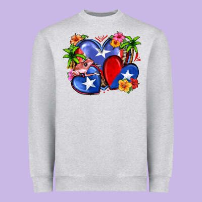 Puerto Rico Hearts Heavyweight Sweatshirt Designed By Zillion Design Studio