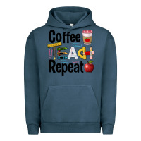 Pigment Midnight Navy coffee teach repeat Urban Hoodie - BarkalooDesign