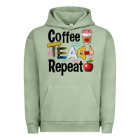 Pigment Oil Green coffee teach repeat Urban Hoodie - BarkalooDesign