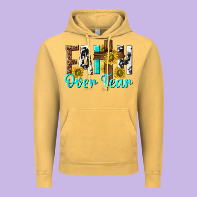 Faith Over Fear Vintage Hoodie Designed By Texasbilliewilder