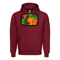 Burgundy halloween mystic symbol background Zipper Hoodie - BundleAndBundleShop