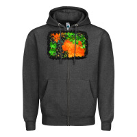 Charcoal Heather halloween mystic symbol background Zipper Hoodie - BundleAndBundleShop