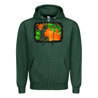 Sports Green halloween mystic symbol background Zipper Hoodie - BundleAndBundleShop