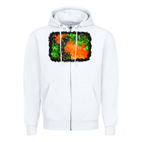 White halloween mystic symbol background Zipper Hoodie - BundleAndBundleShop