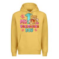 Antique Gold my first valentines day Premium Hoodie - AdoDesignShop