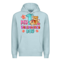 Blue Mist my first valentines day Premium Hoodie - AdoDesignShop