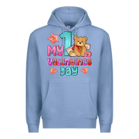 Colony Blue my first valentines day Premium Hoodie - AdoDesignShop
