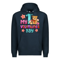 Navy my first valentines day Premium Hoodie - AdoDesignShop