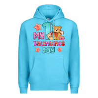 Ocean Blue my first valentines day Premium Hoodie - AdoDesignShop