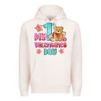 Pale Pink my first valentines day Premium Hoodie - AdoDesignShop