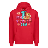Red my first valentines day Premium Hoodie - AdoDesignShop