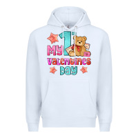 White my first valentines day Premium Hoodie - AdoDesignShop