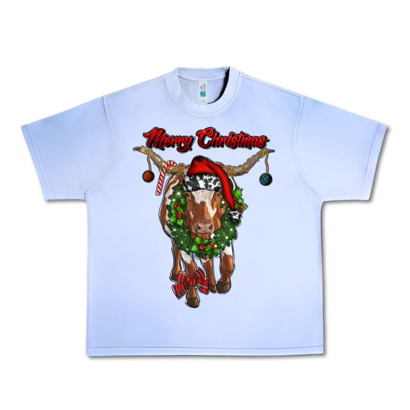 Merry Christmas Longhorn Cow Urban Heavy Tee by RanaPortraitStore | Teevron